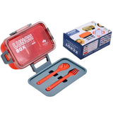 Kendy Lunch Box with Spoon & Fork  | 2-Compartment Portable Tiffin Box for School & Office view 2