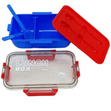 Kendy Lunch Box with Spoon & Fork  | 2-Compartment Portable Tiffin Box for School & Office view 4