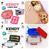 Kendy Lunch Box with Spoon & Fork  | 2-Compartment Portable Tiffin Box for School & Office view 5