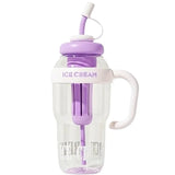 Ice Cream Water Bottle with Straw & Tea Infuser | 1400ml  |  | Large Capacity Gym & Summer Drink Bottle | Random color view 2