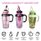Ice Cream Water Bottle with Straw & Tea Infuser | 1400ml  |  | Large Capacity Gym & Summer Drink Bottle | Random color view 6