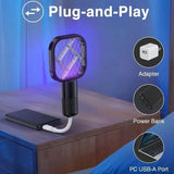 Portable Mini Mosquito Swatter   | USB Rechargeable Electric Bug Zapper with LED Night Light | Random color view 3