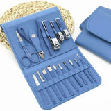 16 Pcs Stainless Steel Manicure & Pedicure Set | Travel Grooming Kit with Leather Case view 1