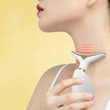 3-in-1 Rechargeable Face & Neck Massager | Red Light Therapy & Microcurrent Anti-Wrinkle Device view 3