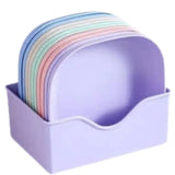 Food Grade Plastic Household Dining Plates | 10 pcs Elliptical Spit Bone Plate Set | Multi-Function & Durable view 1