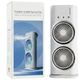 Mini Double Head Mist Fan with LED Light & Humidifier | Portable USB Air Cooler for Home Office Travel view 1