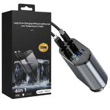 4-in-1 Retractable Car Charger | Dual USB & USB-C PD Fast Charging, 100W view 1