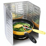 3-Sided Oil Proof Aluminum Foil Splatter Guard | Foldable Heat Insulation for Kitchen Stove | Silver view 1