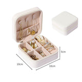 Square Mini Jewellery Box | Portable PU Leather Travel Organizer with Removable Dividers view 2
