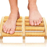 Wooden Foot Roller Massager |  Manual Reflexology Therapy Tool for Pain Relief, Stress Relaxation & Foot Care view 2