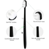 Nano Toothbrush with Travel Case | Ultra Soft Micro-Nano Bristles | For Sensitive Gums, Adults & Kids | Black view 3