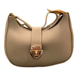 Crescent Leather Luxury Shoulder Bag for Women | Skin Color view 4