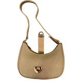 Crescent Leather Luxury Shoulder Bag for Women | Skin Color view 2
