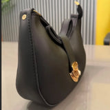 Crescent Leather Luxury Shoulder Bag for Women | Black view 4