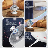 Oscillating Desktop Circulating Fan FT-905 | Rechargeable Mini Table Fan with LED Display & 3 Speeds view 3