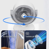 Oscillating Desktop Circulating Fan FT-905 | Rechargeable Mini Table Fan with LED Display & 3 Speeds view 2