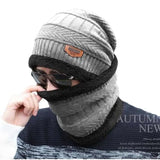 Winter Wool Cap with Neck Warmer Set | Thermal Beanie & Scarf Combo for Men and Women |  Gray view 6