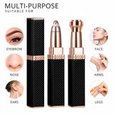 2-in-1 Flawless Facial Hair Remover & Eyebrow Trimmer | USB Rechargeable, Painless & Portable | Black view 1