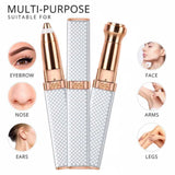 2-in-1 Flawless Facial Hair Remover & Eyebrow Trimmer | USB Rechargeable, Painless & Portable | White view 1