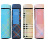 LED Temperature Display Water Bottle | Checkered Design  | Smart Stainless Steel Vacuum 500ml Flask | Random Color view 3