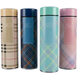 LED Temperature Display Water Bottle | Checkered Design  | Smart Stainless Steel Vacuum 500ml Flask | Random Color view 1