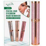 2-in-1 Flawless Facial Hair Remover & Eyebrow Trimmer | USB Rechargeable, Painless & Portable | Pink  Color view 3
