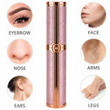 2-in-1 Flawless Facial Hair Remover & Eyebrow Trimmer | USB Rechargeable, Painless & Portable | Pink  Color view 4