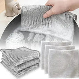10 Dish Washing Cleaning Cloth | Metal Wire Dish Cleaning Cloth | Durable, Scratch-Free Scrubbing for Kitchen Surfaces view 3