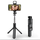 R1s Bluetooth Selfie Stick Tripod with Remote | 360° Foldable Phone & Action Camera Stand with LED Light view 1