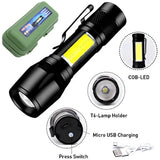Metal COB Flashlight Torch  | Mini Rechargeable LED Work Light & Waterproof Emergency Penlight view 2