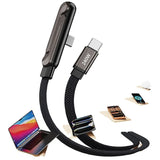 USB-C Fast Charging Cable with Foldable Phone Stand | 2-in-1 Braided Data Cable for iPhone, Samsung & Type-C Devices | 240W view 3