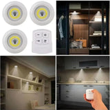 Pack of 3 LED Remote Control Tap Lights  | Self-Adhesive Cabinet, Wardrobe & Kitchen Lights view 3