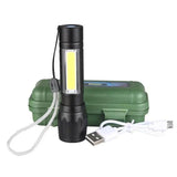 Metal COB Flashlight Torch  | Mini Rechargeable LED Work Light & Waterproof Emergency Penlight view 3