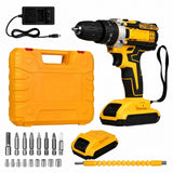 Cordless Drill Machine Kit with 2  Batteries  & 26 Accessories | Portable Rechargeable Impact Drill Set view 1