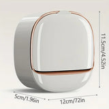 Milky White | Self-Adhesive Wall-Mounted Luxury Soap Holder with Lid and Drainage Tray view 4
