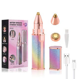 Flawless 2-in-1 Eyebrow Trimmer | Rechargeable Hair Remover with USB Charging Cable & Cleaning Brush view 2