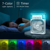 10-Inch Large Portable Air Conditioner Fan | USB Electric Fan with LED Night Light, Mist & Humidifier Function | Random Color view 5