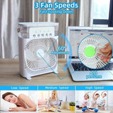 10-Inch Large Portable Air Conditioner Fan | USB Electric Fan with LED Night Light, Mist & Humidifier Function | Random Color view 4