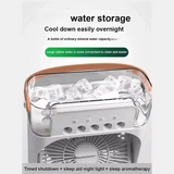 10-Inch Large Portable Air Conditioner Fan | USB Electric Fan with LED Night Light, Mist & Humidifier Function | Random Color view 3