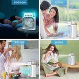 10-Inch Large Portable Air Conditioner Fan | USB Electric Fan with LED Night Light, Mist & Humidifier Function | Random Color view 2