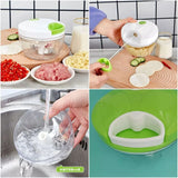 Manual Mini Hand Pull Food Chopper | Spin Cutter Vegetable & Fruit Chopper | Food Processor for Onion, Garlic, Salad & Kitchen Use view 4