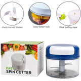 Manual Mini Hand Pull Food Chopper | Spin Cutter Vegetable & Fruit Chopper | Food Processor for Onion, Garlic, Salad & Kitchen Use view 1