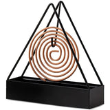Triangle-Shaped Iron Mosquito Coil Holder | Creative Hanging & Standing Incense Burner | Durable Metal Design | Black | Pack of 1 view 1