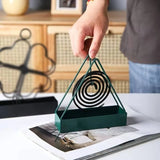 Triangle-Shaped Iron Mosquito Coil Holder | Creative Hanging & Standing Incense Burner | Durable Metal Design | Black | Pack of 1 view 4