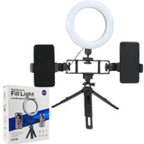 6-Inch Multi-Position Fill Light | Selfie Ring Light with Tripod Stand & Phone Holder | 3 Color Modes | USB Powered | Multicolor view 2