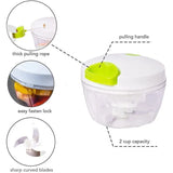 Manual Mini Hand Pull Food Chopper | Spin Cutter Vegetable & Fruit Chopper | Food Processor for Onion, Garlic, Salad & Kitchen Use view 6