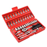 46-Piece Socket Wrench Set  | Complete Ratchet Socket & Screwdriver Bit Tool Kit | Chrome Vanadium Steel Repair Tool Set with Storage Case view 4