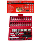46-Piece Socket Wrench Set  | Complete Ratchet Socket & Screwdriver Bit Tool Kit | Chrome Vanadium Steel Repair Tool Set with Storage Case view 6