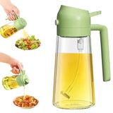 2-in-1 Glass Oil Spray Bottle & Dispenser with Pouring Spout | Kitchen Oil Mister for Air Fryer, BBQ & Cooking| 450ml view 4