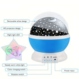 Star Master Projector Night Lamp | 360° Rotating LED Moon & Starry Sky Projector | USB & Battery Operated | Portable Night Light | Random Color view 3